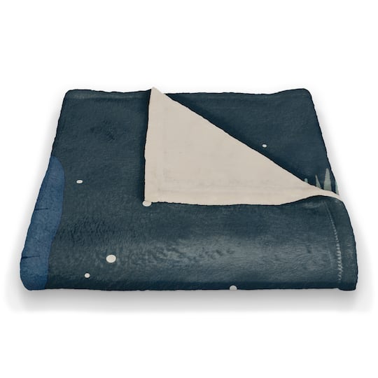Simple Blue Feathers 50" x 60" Coral Fleece Blanket